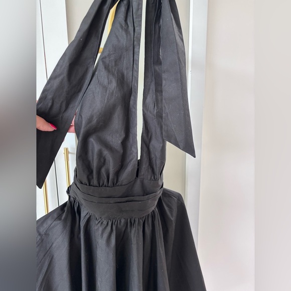 French Connection Black Pleated Halter Midi Dress - Picture 2 of 3